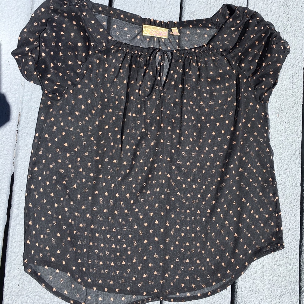 Black see through blouse